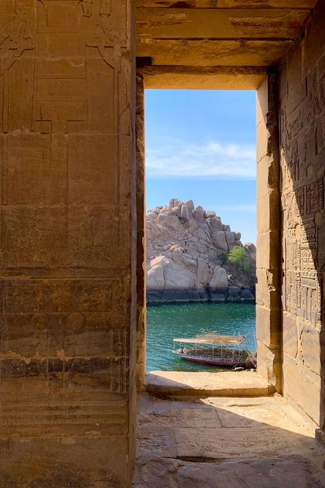 Philae Temple -  Trips In Egypt The River Nile, Luxor Egypt Aesthetic, Egypt Aethstetic, Nile River Aesthetic, Philae Temple Egypt, Egypt Travel Aesthetic, Egypt Nile River, Nile Aesthetic, Nile River Egypt