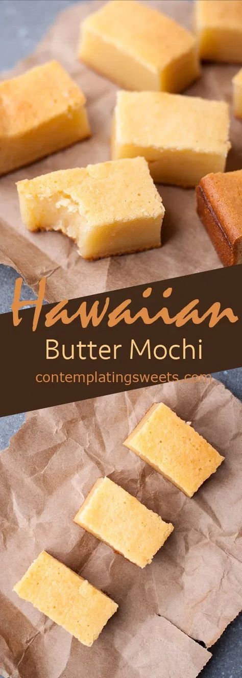 Ghibli Recipes, Hawaiian Butter Mochi, Samoan Food, Hawaiian Desserts, Butter Mochi, Dessert Chef, Kek Lapis, Hawaiian Recipes, Mochi Recipe