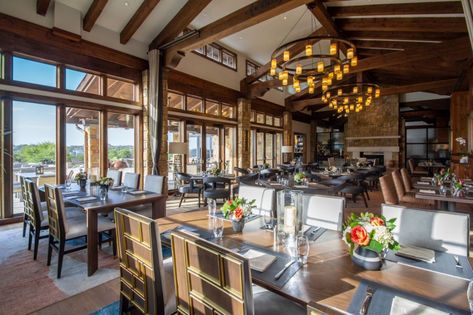 Vaquero Club - Marsh & Associates, Inc. | Golf & Country Club Architects | Interior Design Country Club Design Interiors, Country Club Design, Country Club Aesthetic, Golf Clubhouse, Building Inspiration, Club Aesthetic, Golf Country Club, Country Clubs, Dinner Room