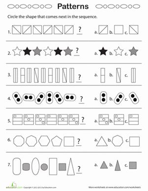 Second Grade Geometry Worksheets: Geometric Patterns: What Comes Next? Pattern Maths Worksheet, Geometric Pattern Worksheet, Logical Reasoning Worksheets Grade 1, Logical Reasoning Worksheets For Grade 2, What Comes Next Worksheets, Patterns Grade 1, Pattern In Maths Worksheet, Math Patterns Grade 2, Logical Reasoning Worksheets