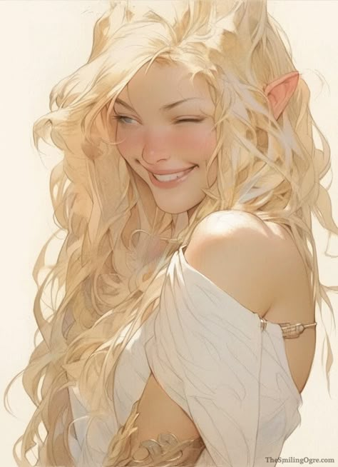 Dragon Line Art, Blonde Hair Characters, Dragon Line, Anime Elf, Female Elf, Elf Art, World Of Wonder, Female Character Inspiration, Blonde Hair Shades