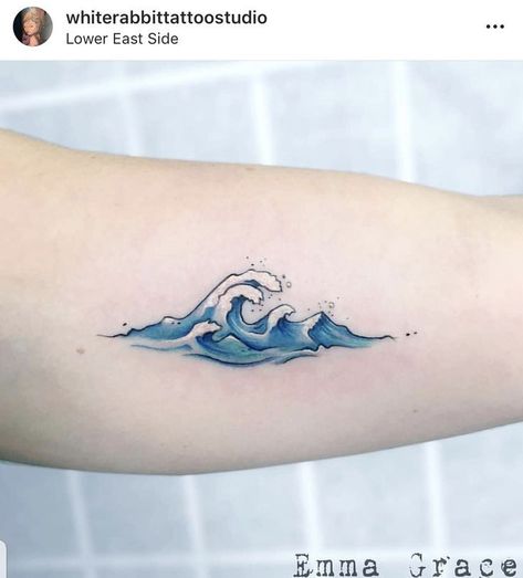 Color Wave Tattoo, Be Water Tattoo, Fatima Tattoo, Ankle Band Tattoo, Ocean Wave Tattoo, Simple Wave Tattoo, Fluorescent Adolescent, Group Tattoos, Wave Tattoo Design