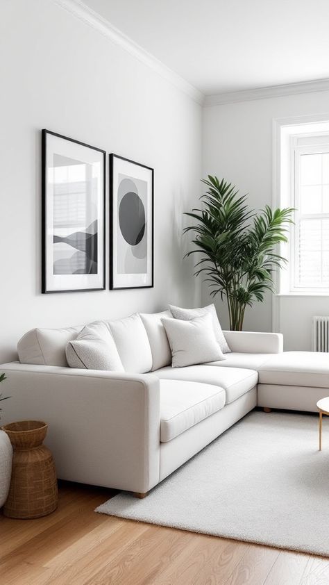 Looking for a modern refresh? Explore these minimalist living room ideas to elevate your home decor 🖤🌟. Minimal Living Room Ideas, Minimalist Interior Design Living Room, Minimal Modern Home, Scandinavian Home Interiors, Living Room Aesthetics, Minimalist Living Room Ideas, Minimal Living Room, Minimalist Living Room Design, Condo Living Room