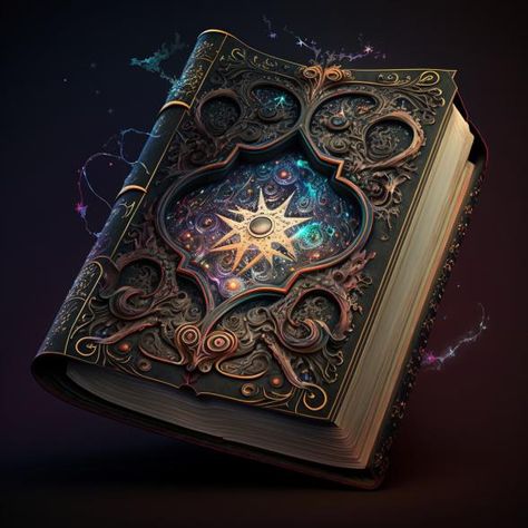 Grimore Books Fantasy Art, Dnd Spellbook Art, Grimoire Concept Art, Magic Spell Book Art, Spellbook Fantasy Art, Magic Book Aesthetic, Lunarpunk Aesthetic, Fantasy Spellbook, Mystical Art Magic