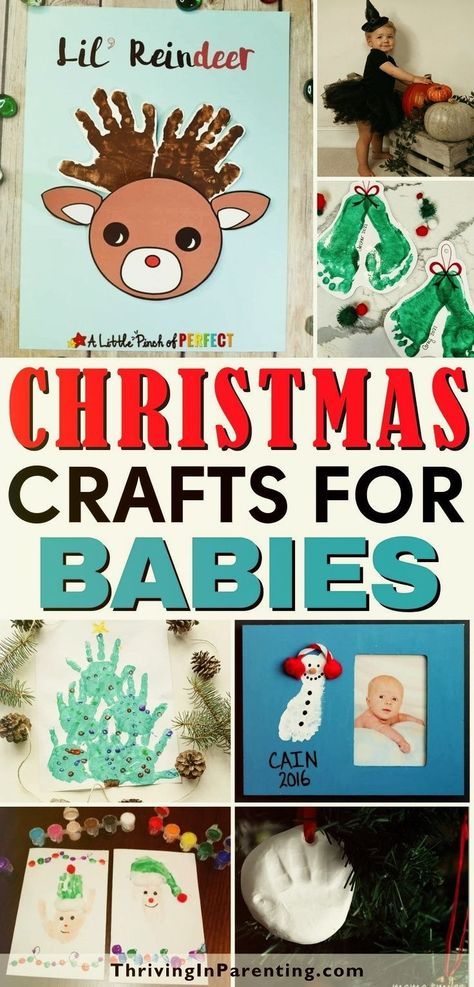 These easy Christmas crafts for babies will surely become cherished keepsakes for years to come! From holiday ornaments, paint crafts, to simple handprints and footprints baby art crafts, these baby Christmas crafts can help develop your child’s sensory and motor skills while channeling their inner artist. Whether you're looking for crafty gifts for grandparents, baby Christmas craft keepsakes or holiday baby art projects, these creative crafts will make their first Christmas more memorable! Easy Christmas Crafts For One Year Olds, Baby Craft Ornaments, Diy Gifts From Baby Christmas, One Year Old Crafts Christmas, Baby First Christmas Ideas Crafts, Gifts From Baby Christmas, Easy Baby Christmas Crafts, Prek Projects, Christmas Crafts For Babies