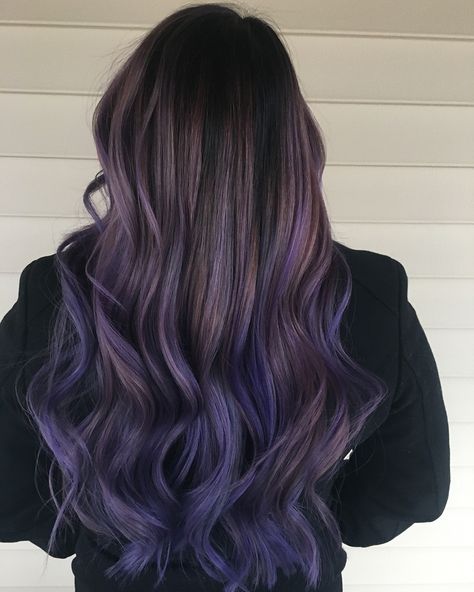 6,011 Likes, 54 Comments - GetCURLD (@getcurld) on Instagram: “Purple is the new black ! We looove this lilac hair color by @lo.reeeann  ! The dark roots…” Lavender Hair Color Ideas, Lilac Hair Color, Brown Ombre Hair Color, Lavender Hair Colors, Best Ombre Hair, Brown Ombre Hair, Lilac Hair, Hair Color Pastel, Lavender Hair