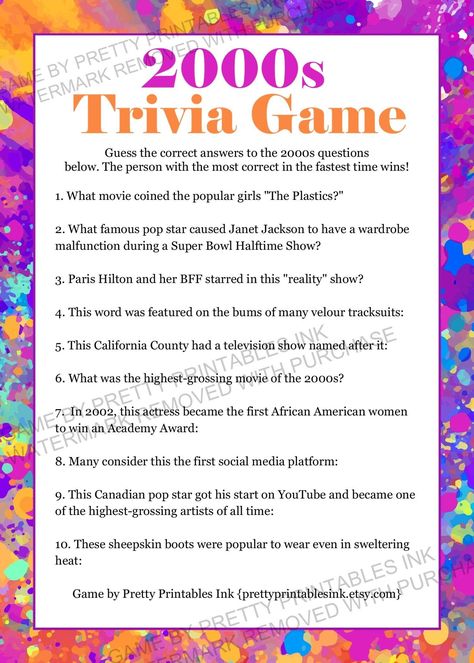 Certaa boat traveled 210 miles downstream casino 2000 Bachelorette Party Ideas, 2000s Party Activities, 2000s Sleepover Party, Y2k Sleepover, 2000 Theme Party Ideas, 21st Birthday Games, Growing Up In The 2000s, Fun Bachelorette Party Games, Adult Birthday Party Games