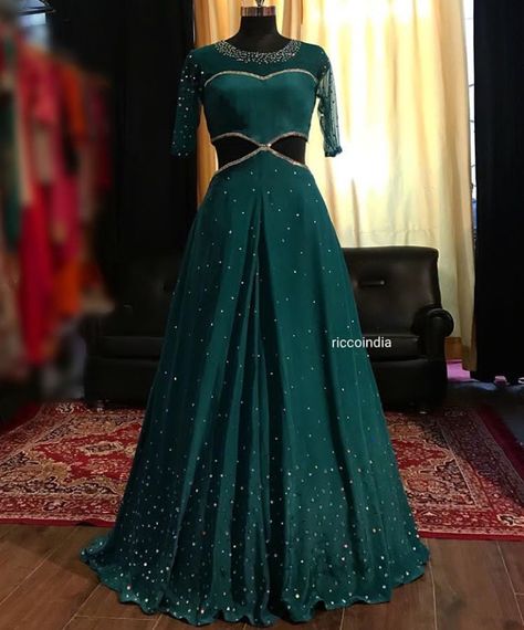 Beautiful Gown. Teal Gown, Indian Wedding Gowns, Lehnga Dress, Long Gown Dress, Gown Pattern, Indian Bridal Dress, Indian Gowns Dresses, Indian Gowns, Indian Bridal Outfits