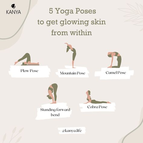 Yoga Asanas For Glowing Skin, Yoga For Beauty, Yoga For Healthy Skin, Borders Bullet Journal, Yoga Post, Yoga Poses Chart, Daily Positivity, Quick Yoga, Indian Yoga