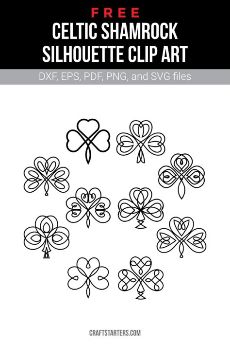 Celtic Svg Free, Saint Patrick’s Day Tattoo Flash, Celtic Knot Shamrock Tattoo, Celtic Line Art, Shamrock Tattoo Mens, Shamrock Doodle, Celtic Shamrock Tattoo, Shamrock Silhouette, Shamrock Drawing