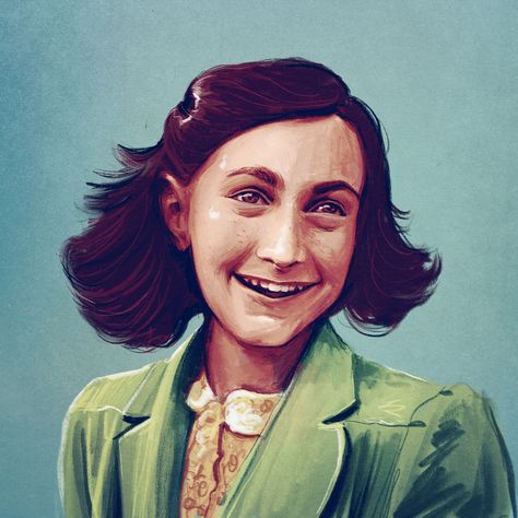 Anne Frank Digital Portrait Anne Frank Drawing, Anne Frank Art, Anne Frank Quotes, Anna Frank, Digital Art Procreate, Art Procreate, Anne Frank, Belgian Malinois, Face Stickers