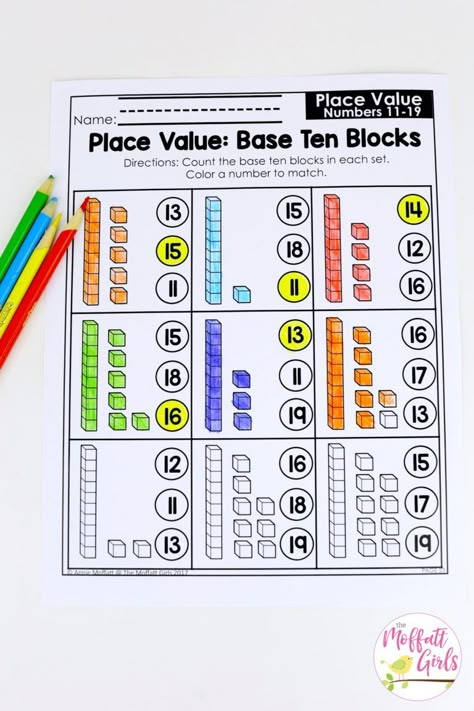 Kindergarten Math: Place Value Counting By Tens Kindergarten, Tens And Ones Worksheets First Grade, Decomposing Teen Numbers Kindergarten, Place Value For Kindergarten, Place Value Kindergarten, Count By Tens, Teen Numbers Kindergarten, Place Value Tens And Ones, Teaching Place Value