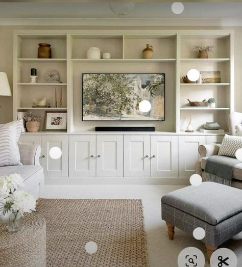 Snug Room, Built In Shelves Living Room, Bedroom Basement, Living Room Built Ins, Living Room Wall Units, Bar Basement, Living Room Tv Wall, Basement Design, Room Remodeling