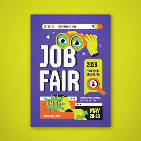 Job Fair Poster, Fair Poster, Maze Design, Job Fair, Modern Poster, Ads Creative, Graphic Design Posters, Brochure Design, Social Media Design