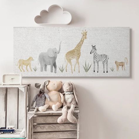 Adorable Jungle Animals Wildlife Illustration Elephant Giraffe World Map Design, Oil Painting Ideas, Wildlife Illustration, Nursery Room Inspiration, Food Storage Containers Organization, Safari Nursery, Wall Art Nursery, Lithograph Print, Stupell Industries