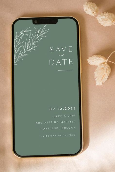 Virtual Save The Date Ideas, Minimal Text, Digital Wedding Invitations Templates, Save The Date Invite, Digital Save The Date, Diy Your Wedding, Electronic Save The Date, Modern Save The Dates, Save The Date Ideas