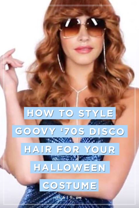 October is coming and we all know that means it's time for pumpkin spice everything, sweater weather, and our favorite, Halloween! If you're looking to do a 70's inspired costume for this years party, this is how you can make it look realistic and gorgeous. 70s Crimped Hair, 70s Glamour Hair, 70s Inspired Halloween Costumes, 70 Hairstyles 1970s Disco, How To Do 70s Hair Hairstyles, Disco Era Hair, Disco Hairstyles 70s Headband, 70 Hair Styles 1970s Disco, Disco Hairstyles 70s