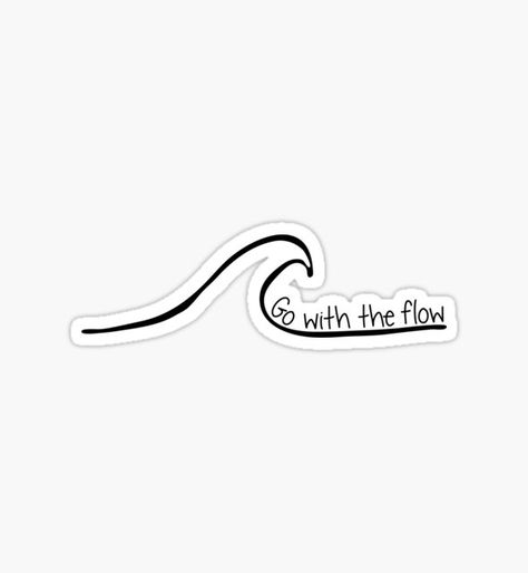 Go With Flow Tattoo, Voice Wave Tattoo, Ebb And Flow Tattoo, Go With The Flow Tattoo, Go With The Flow, Eb And Flow Tattoo, Waves Sticker, Surf Tattoo, Preppy Stickers