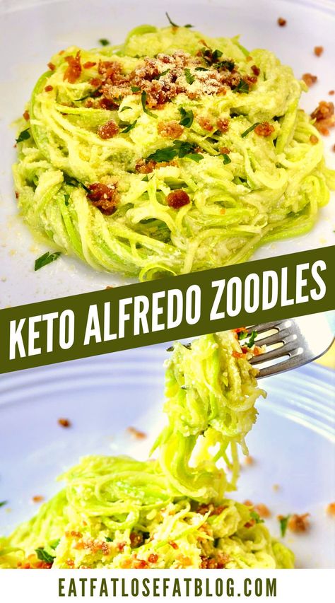 Looking for a quick, healthy, and low-carb dinner recipe? You’ll need to devote just 15 minutes of your time to make these keto alfredo zucchini noodles. This creamy, garlicky, and mouthwatering keto dinner option is one that your whole family will enjoy! This keto dinner recipe is an insanely low-carb take on the famous alfredo pasta. So if you’re missing pasta, you must give this keto recipe a try. Alfredo Zucchini Noodles, Alfredo Zoodles, Zucchini Side Dish Recipes, Keto Alfredo, Healthy Alfredo Sauce, Zucchini Dinner Recipes, Keto Dinner Recipe, Keto Dinner Ideas, Zucchini Side Dishes