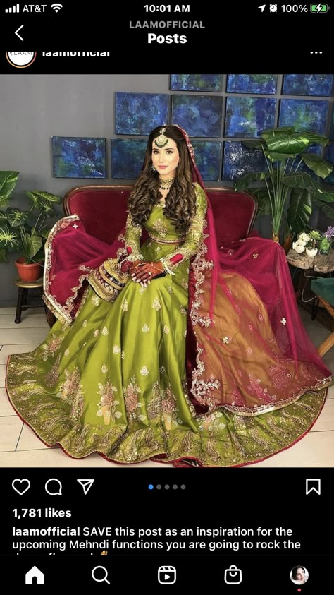 Pakistani Mehndi Dress Bridal, Unique Mehndi Outfits For Bride, Mehndi Lehnga For Bride, Bridal Mayon Dress, Bridal Mehndi Dresses Ideas, Mehndi Dress Ideas For Bride, Mehndi Lehnga Designs Pakistani, Mehndi Dress For Bride Pakistani Bridal, Mehandi Dress Ideas