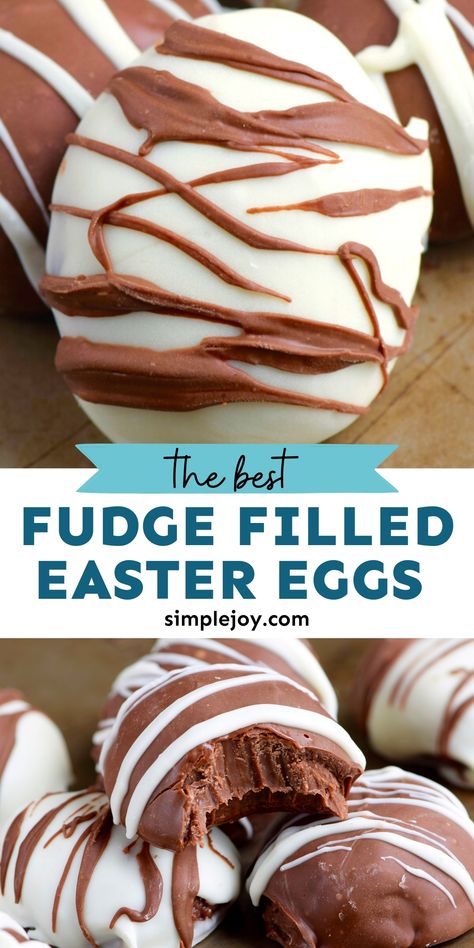 Chocolate Fudge Easter Eggs, Fudge Filled Easter Eggs, Easter Egg Desserts, Homemade Easter Eggs, Easter Egg Recipes, Filled Easter Eggs Ideas, Making Truffles, Chocolate Easter Eggs Recipe, Easter Candy Recipes