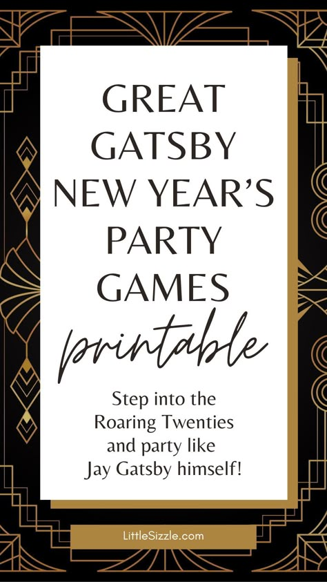 20’s Party Games, Great Gatsby Party Games Fun, 1920s Games Roaring 20s Party Ideas, 1920s Party Activities, Roaring 20s Party Activities, Roaring 20s Games, Great Gatsby Party Games, Speakeasy Party Games, Roaring 20s Party Games