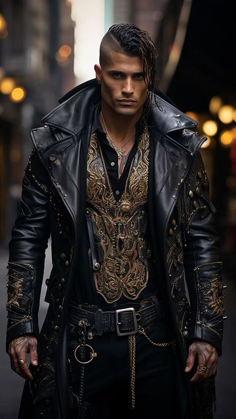 Dark Fae Male, Steam Punk Clothes, Character Outfit Ideas Male, Viking Character, Punk Baby, Dystopian Fashion, Vampire Pictures, Semi Formal Outfits, Pirate Outfit