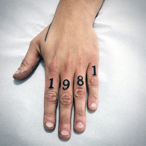 Top 63 Number Tattoo Ideas [2020 Inspiration Guide] Knuckles Tattoo, Tattoo Ideas Back Spine, Tattoo Ideas Back, Knuckle Tattoos, Number Tattoos, Christian Sleeve Tattoo, Mark 10 9, Omerta Tattoo Design, Back Shoulder Tattoos