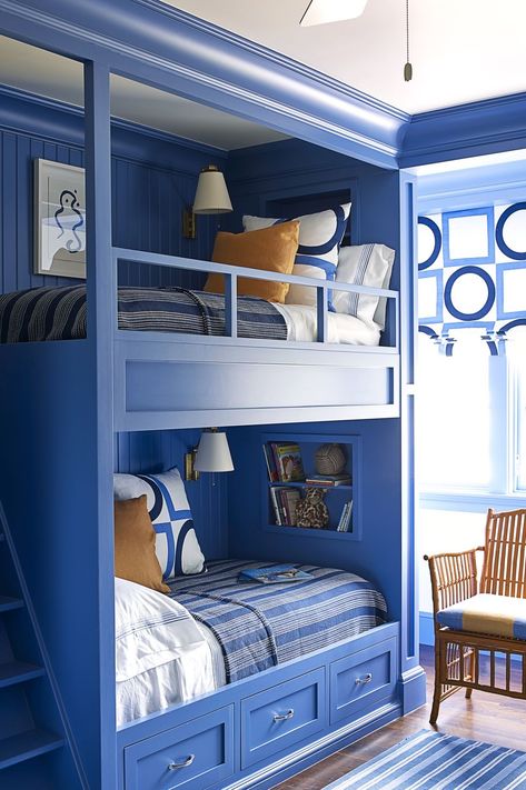 Bed, Furniture, Blue, Room, Bedroom, Bunk bed, Interior design, Property, Bedding, Bed sheet, Bedroom Bunk Bed, Bed Interior Design, Coastal Powder Room, Aqua Living Room, Blue Room Decor, Furniture Blue, Fabric Covered Walls, Velvet Tufted Sofa, Bed Interior