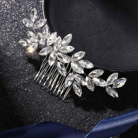 Latious Crystal Bride Wedding Hair Comb Silver Rhinestone Bridal Hair Clip Sparkly Hair Piece Gem Hair Accessories for Women and Girls (Silver) Bride Wedding Hair, Sparkly Hair Accessories, Gold Hair Comb Wedding, Gem Hair, Wedding Accessories For Bride, Wedding Hair Side, Bride Hair Piece, Sparkly Hair, Silver Hair Accessories