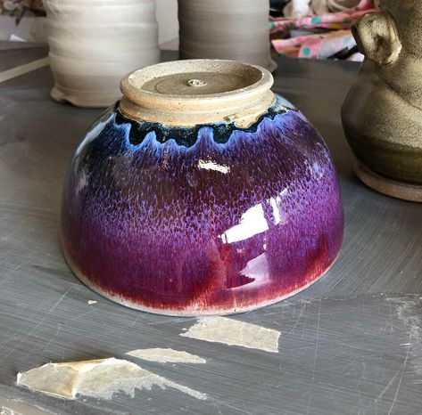 Oxide Glaze Pottery, Cosmic Oil Spot Glaze Combinations, Crystal Glaze Ceramics, Glaze Designs For Pottery, Pottery Glaze Combos, Amaco Cosmic Tea Dust Glaze Combinations, Purple Crystal Glaze Combinations, Rainbow Glaze Pottery, Glazed Pottery Ideas