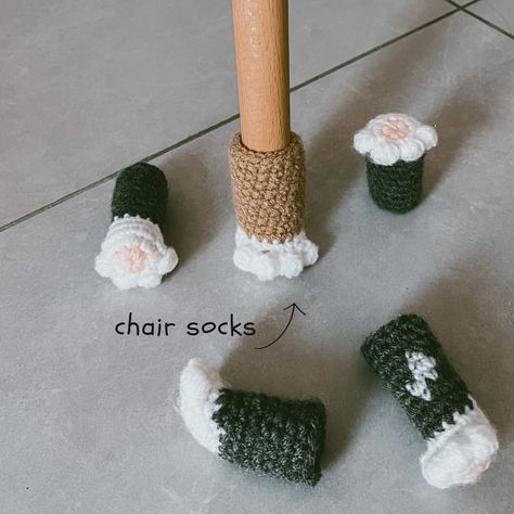 This is Olya | Cat Paw Chair socks Pattern is available for purchase on Etsy and Patreon! *links in bio* The pattern includes: 🐾 12 pages of detailed… | Instagram Cat Paw Chair Socks, Chair Socks Pattern, Socks Crochet Pattern, Paw Crochet, Chair Socks, Socks Crochet, Chair Leg Covers, Crochet Christmas Gifts, Crochet Simple