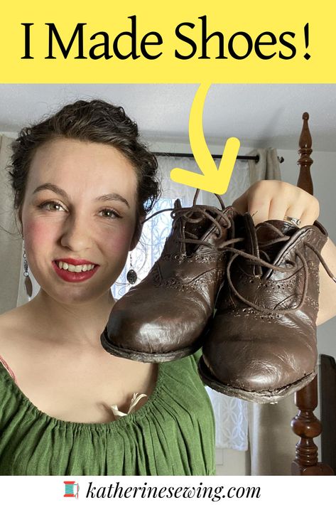 Sharing my latest project - a pair of custom-fit heeled oxford shoes! I knew nothing about shoemaking when I began and have learned a few things along the way! Read the blog post for a primer into shoemaking - tools and techniques. #leathershoes​ #leathercraft​ #leatherwork​ #leatherfashion​ #leather​ #sewing​ #sewingproject​ #sewingblogger​ #sewingblog Handmade Leather Shoes Pattern, Diy Shoes Heels, Heeled Oxford Shoes, Homemade Shoes, Shoe Cobbler, How To Make Leather, Oxford Shoes Heels, Historical Shoes, Leather Sewing