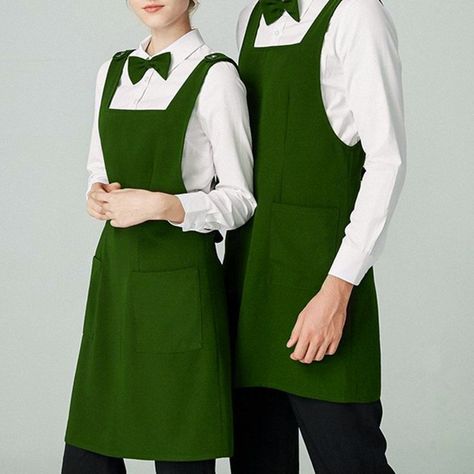 Cafe uniform Ideas Cat Cafe Uniform, Waiter Outfit Aesthetic, Cafe Uniform Trendy, Ushers Uniform Ideas, Cafe Uniform Aesthetic, Waiters Uniform Ideas, Bakery Uniform Ideas, Cafe Uniform Ideas, Cafe Worker Outfit