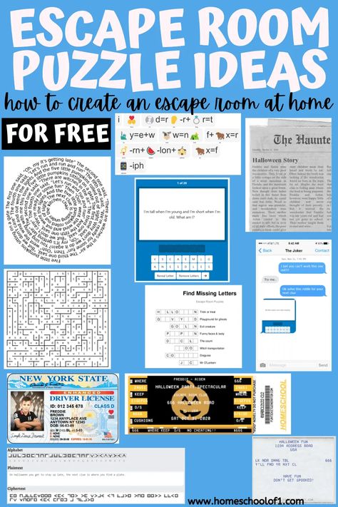 Scavenger Hunt Fundraiser Ideas, Puzzles For Escape Rooms, Escape Room Clues Ideas, Home Escape Room Ideas, Diy Escape Room For Teens, Escape Room Puzzles For Teens, Free Escape Room Printable For Kids, Diy Escape Room For Adults, Escape Room Puzzles For Kids