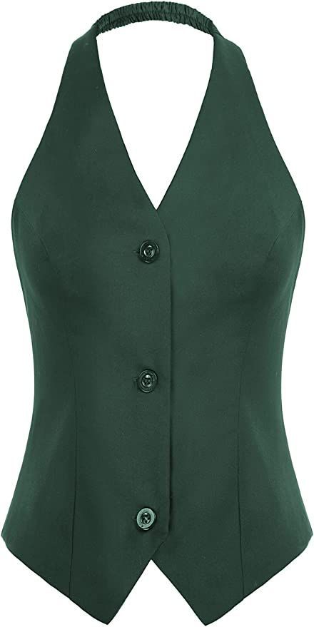 Green Vest Women, Halter Neck Waistcoat, Waist Coat For Women Outfits, Green Vest Outfits For Women, Waist Coat Outfit Women, Woman Vest Outfit, Waist Coat For Women, Workout Skirt Outfit, Green Vest Outfit