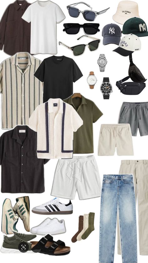 School Outfits Boys, Basic Outfits Summer, Capsule Wardrobe Men, Unique Outfit Ideas, Guys Fashion Casual, Birkenstock Outfit, Mens Smart Casual Outfits, Classy Outfits Men, Outfits Hombre