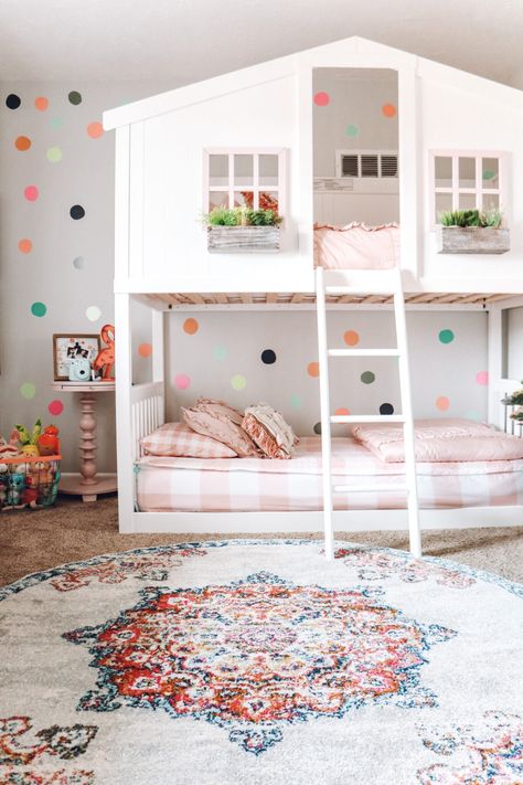 Girls Room Bunk Beds, Girls Bunk Beds, Toddler Bunk Beds, House Bunk Bed, Bottom Bunk, Toddler Bedroom Girl, Big Girl Bedrooms, Toddler Girl Room, Top Bunk