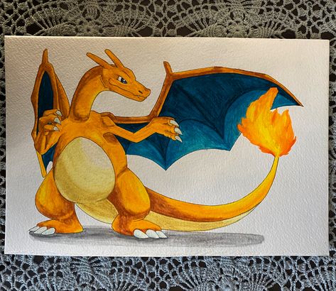 Charizard Painting Canvas, Charizard Drawing Art, Charmander Painting, Charizard Painting, Charizard Drawing, Pokemon Drawing, Pikachu Drawing, Pokemon Painting, Pokemon Sketch