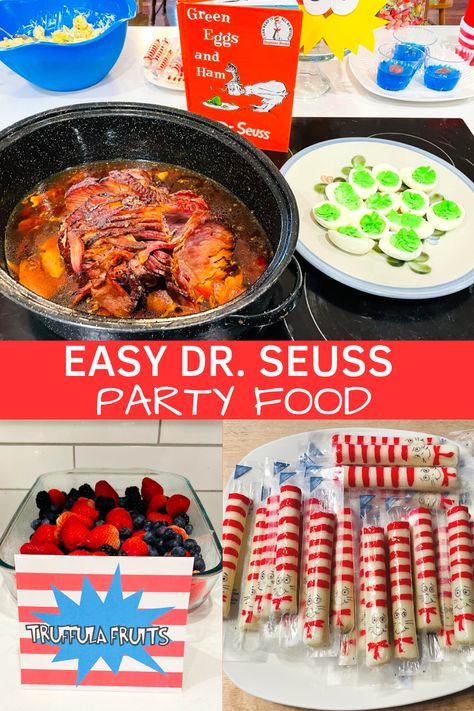 Easy and Delicious Seuss Themed Food Dr Seuss Birthday Food Ideas, Dr Suess Snacks For Kids Food Ideas, Dr Suess Recipes, Dr Seuss Inspired Food, Dr Seuss Food Ideas For Kids, Dr Suess Food Ideas For Kids, Dr Suess Food Ideas, Dr Seuss Themed Food, Dr Seuss Party Food