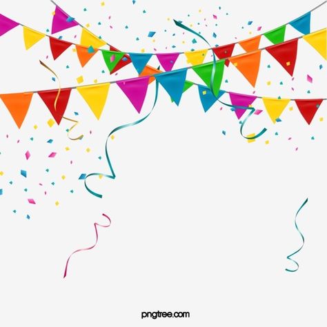 Birthday Material Png, Birthday Design Decoration, Happy Fiesta, Birthday Elements, Confetti Party Decorations, Party Elements, Happy Birthday Banner Printable, Party Vector, Happy Birthday Minions