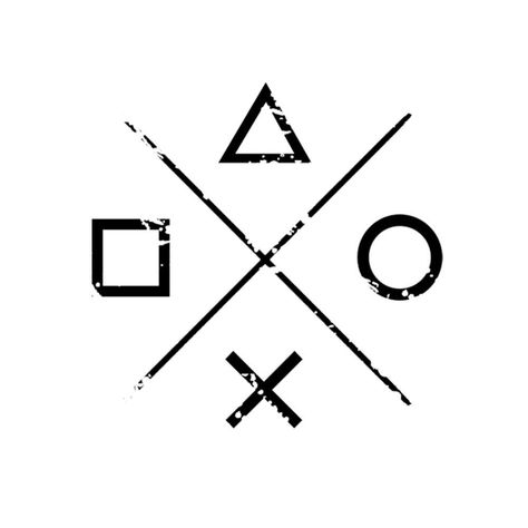 Playstation Symbol Tattoo, Minimalist Gaming Tattoo, Playstation Tattoo Ideas, Ps4 Tattoo, Uncharted Tattoo, Playstation Tattoo, Glow Tattoo, Memorial Tattoo Ideas, Button Tattoo