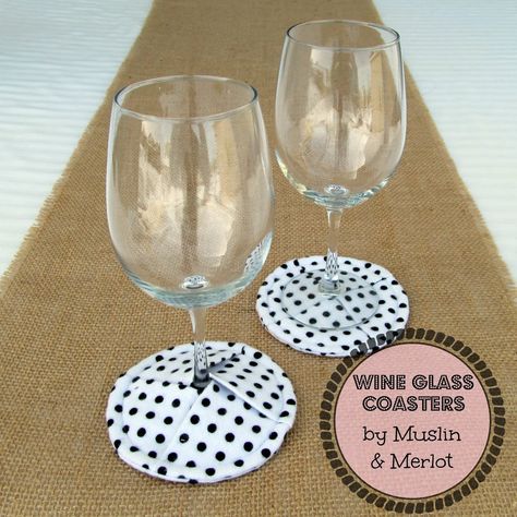 Muslin and Merlot: Tutorial: Wine Glass Coasters! Wine Glass Coasters, Homemade Coasters, Backyard Walkway, Crafty Fox, Bottle Ideas, Wine Coasters, Quilted Gifts, Diy Coasters, Diy Wine