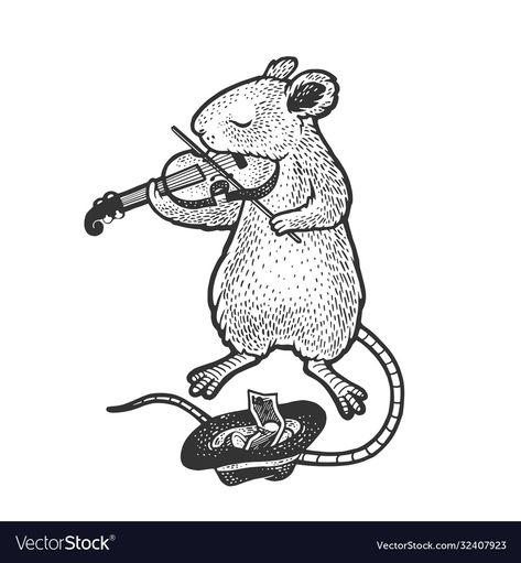 Violin Sketch, Toy For Cat, Mechanical Animals, Mouse Tattoos, Mouse Drawing, Tattoo Inspiration Men, Illustration T Shirt, Cat Sketch, Mouse Toy