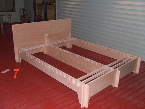 Cnc Furniture Design, House Furniture Ideas, Plywood Bed Frame, Plywood Furniture Plans, Plywood Bed, Cnc Furniture Plans, Bed Designs With Storage, Elegant House, Plywood Projects