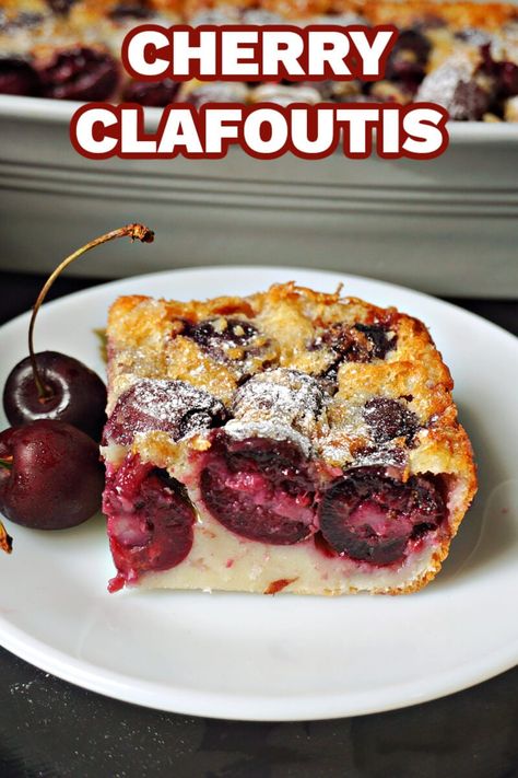 Cherry Custard, Almond Custard, Clafoutis Recipes, Cherry Clafoutis, Classic French Desserts, Almond Muffins, Super Easy Desserts, Apple Cinnamon Bread, Sweet Potato And Apple