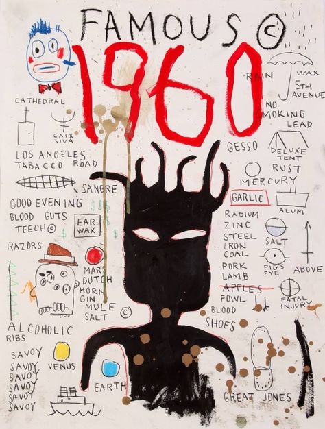 JEAN MICHEL BASQUIAT-untitled (1960 famous).More Pins Like This At FOSTERGINGER @ Pinterest Jean Basquiat, Jm Basquiat, Jean Michel Basquiat Art, Basquiat Paintings, Basquiat Art, Neo Expressionism, Expressionist Painting, Art Exhibitions, Jean Michel Basquiat