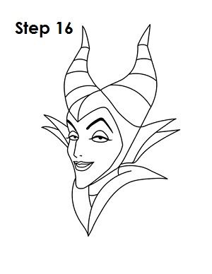 How to Draw Maleficent Step 16 Maleficent Drawing, Easy Cartoon Characters, Disney Drawing Tutorial, Disney Character Drawings, Easy Disney Drawings, Cartoon Drawing Tutorial, Disney Art Drawings, Nail Art Disney, Disney Concept Art