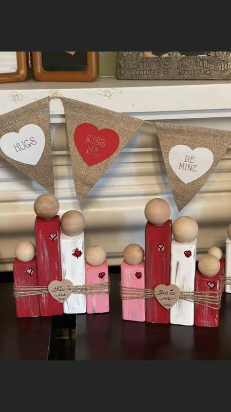 Valentine Wood Crafts, Diy Valentine's Day Decorations, Diy Valentines Decorations, Valentine Projects, Dollar Tree Diy Crafts, Diy Valentines Crafts, My Funny Valentine, Simple Valentine, Valentine's Day Diy