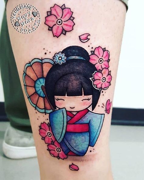 Kokeshi Tattoo, Tato Geisha, Tebori Tattoo, M Tattoos, Lavender Tattoo, Doll Tattoo, Geisha Tattoo, Full Arm Tattoos, Foot Tattoos For Women